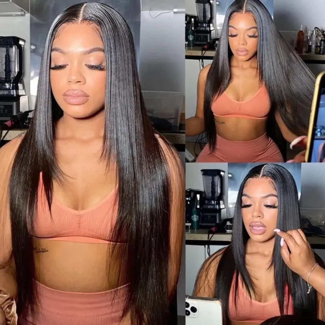Layered Cut Synthetic Lace Front Wig | Natural Black Straight