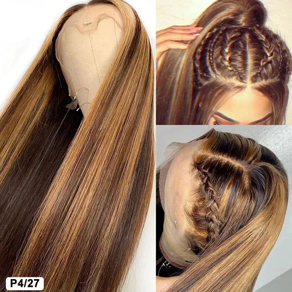 4/27 Highlight Straight HD Lace Front Wig