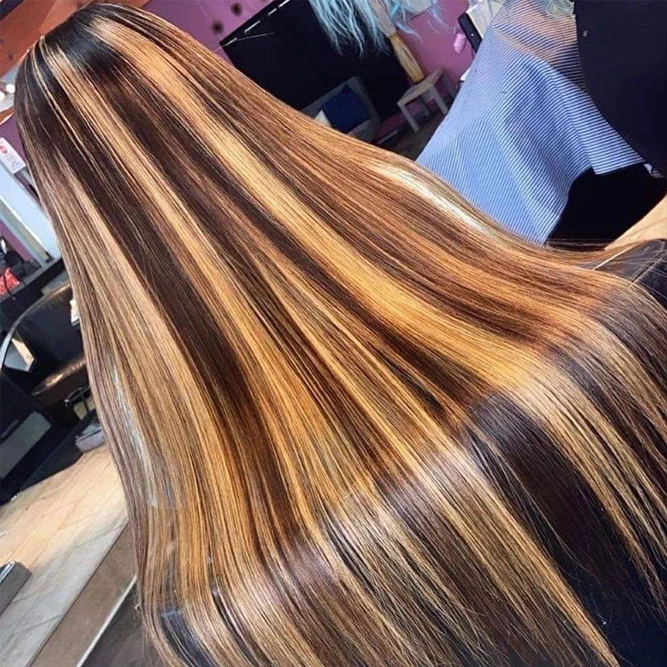 4/27 Highlight Straight HD Lace Front Wig