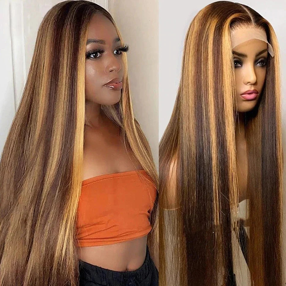 4/27 Highlight Straight HD Lace Front Wig