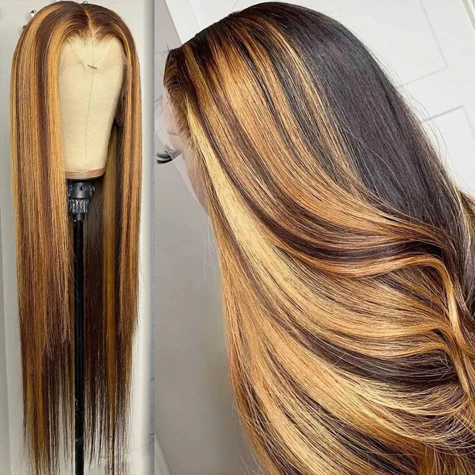 4/27 Highlight Straight HD Lace Front Wig