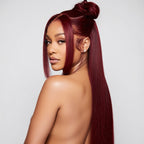 99J Burgundy HD Lace Front Human Hair Wig | Straight