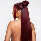 99J Burgundy HD Lace Front Human Hair Wig | Straight