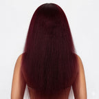 Black Kinky Yaki Straight Middle Part Lace Front Wig