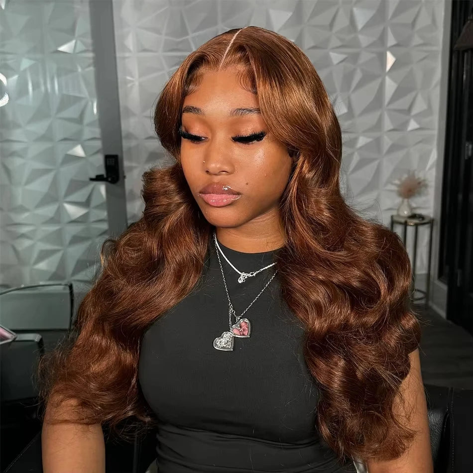Body Wave 13x6 HD Lace Wig Chocolate Brown Preplucked