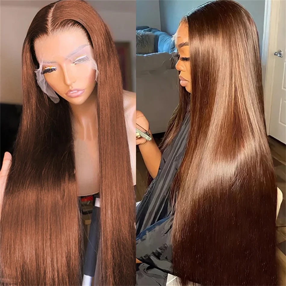 Chocolate Brown HD Lace Front Human Hair Wig