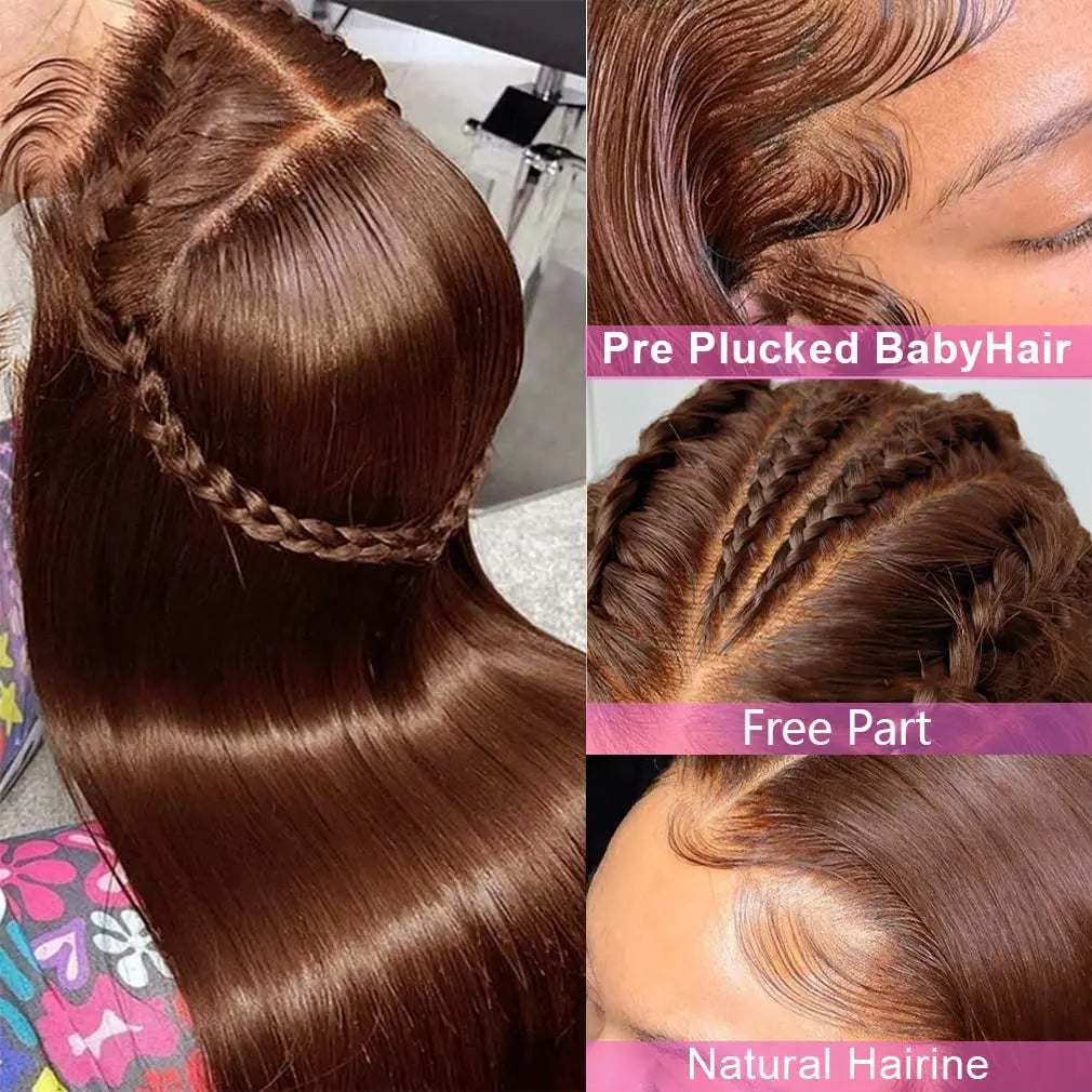 Chocolate Brown HD Lace Front Human Hair Wig