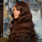 Chocolate Brown 13x6 HD Lace Body Wave Human Hair Wig