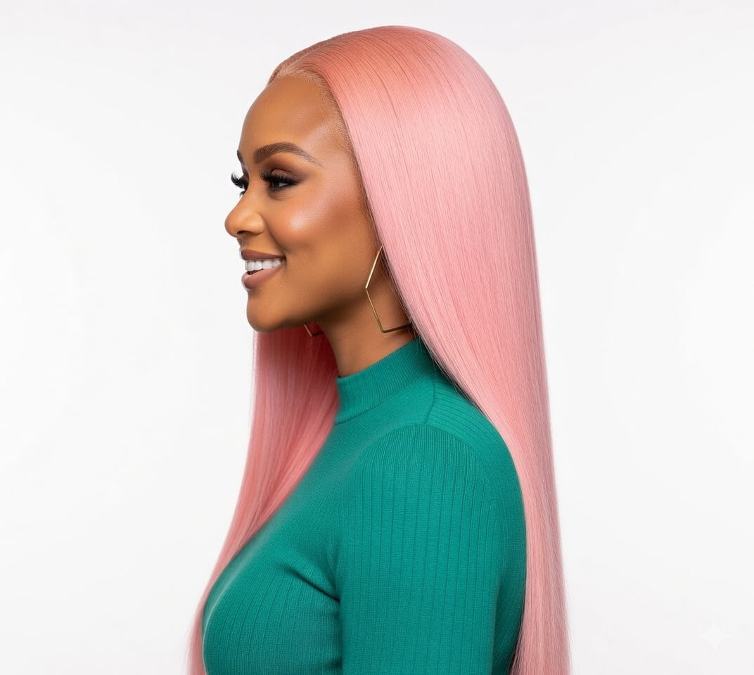 Light Pink 13x4 Lace Front Straight Cosplay Wig 26"
