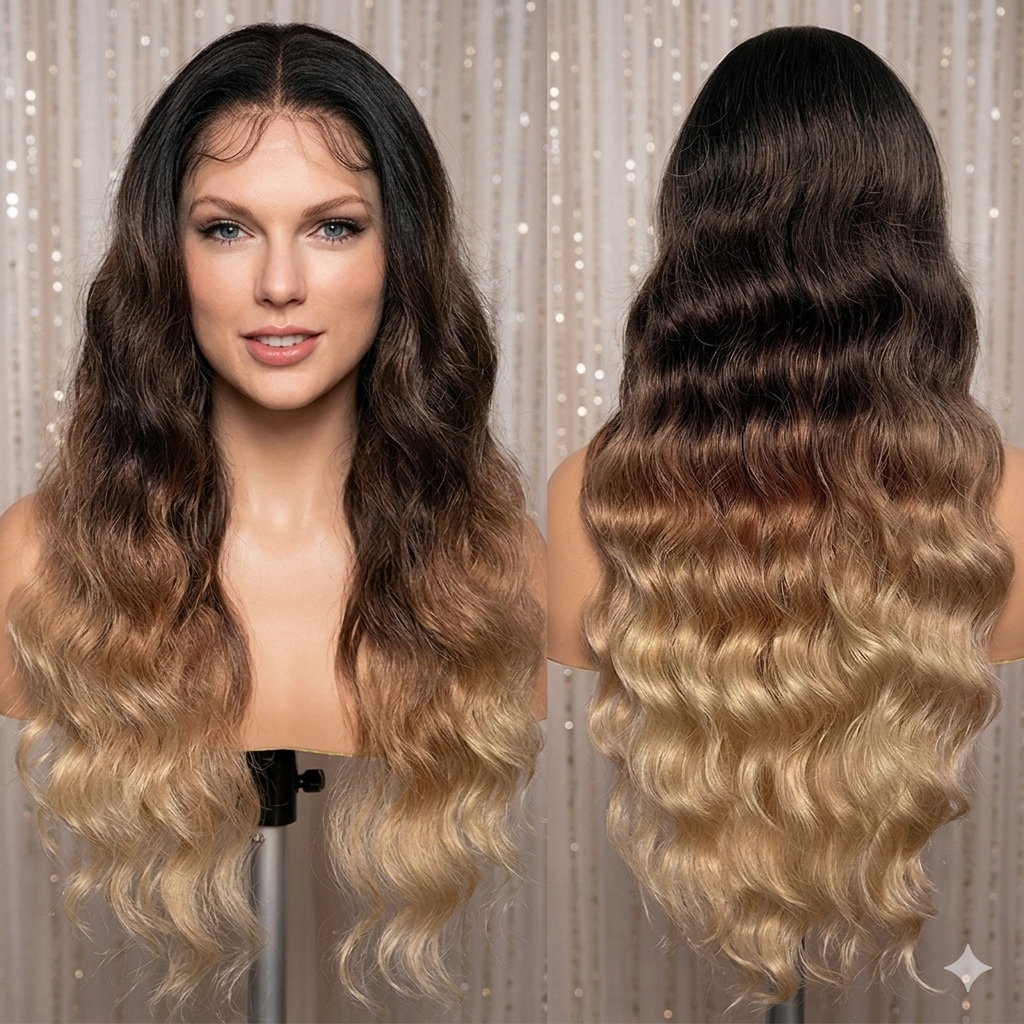 Ombre Body Wave 13x6 HD Lace Front Synthetic Wig