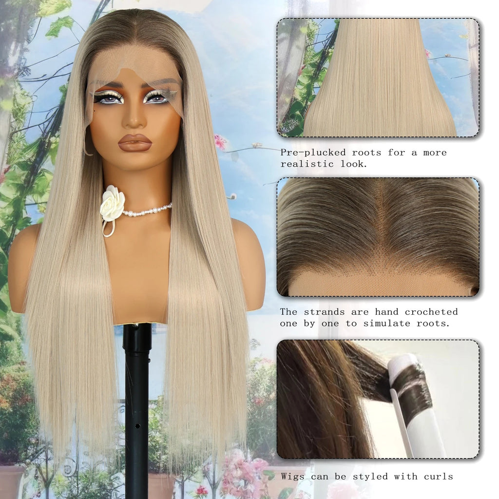 Glueless 13x6 Lace Straight Synthetic Wig