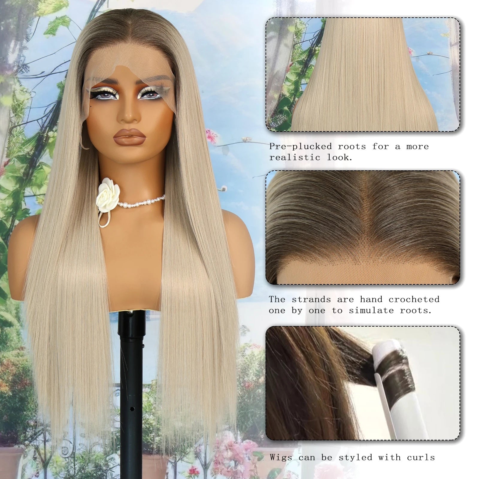 Glueless 13x6 Lace Straight Synthetic Wig