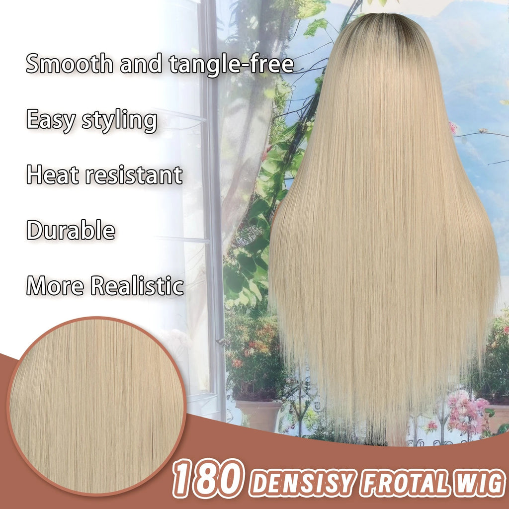 Glueless 13x6 Lace Straight Synthetic Wig