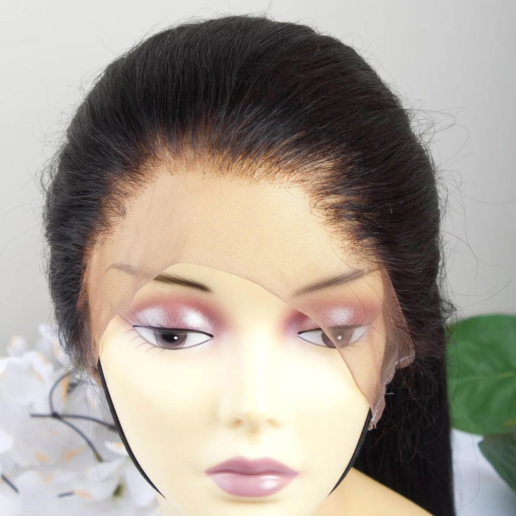 Glueless 26" Black Straight 13x4x1 Lace Front Synthetic Wig