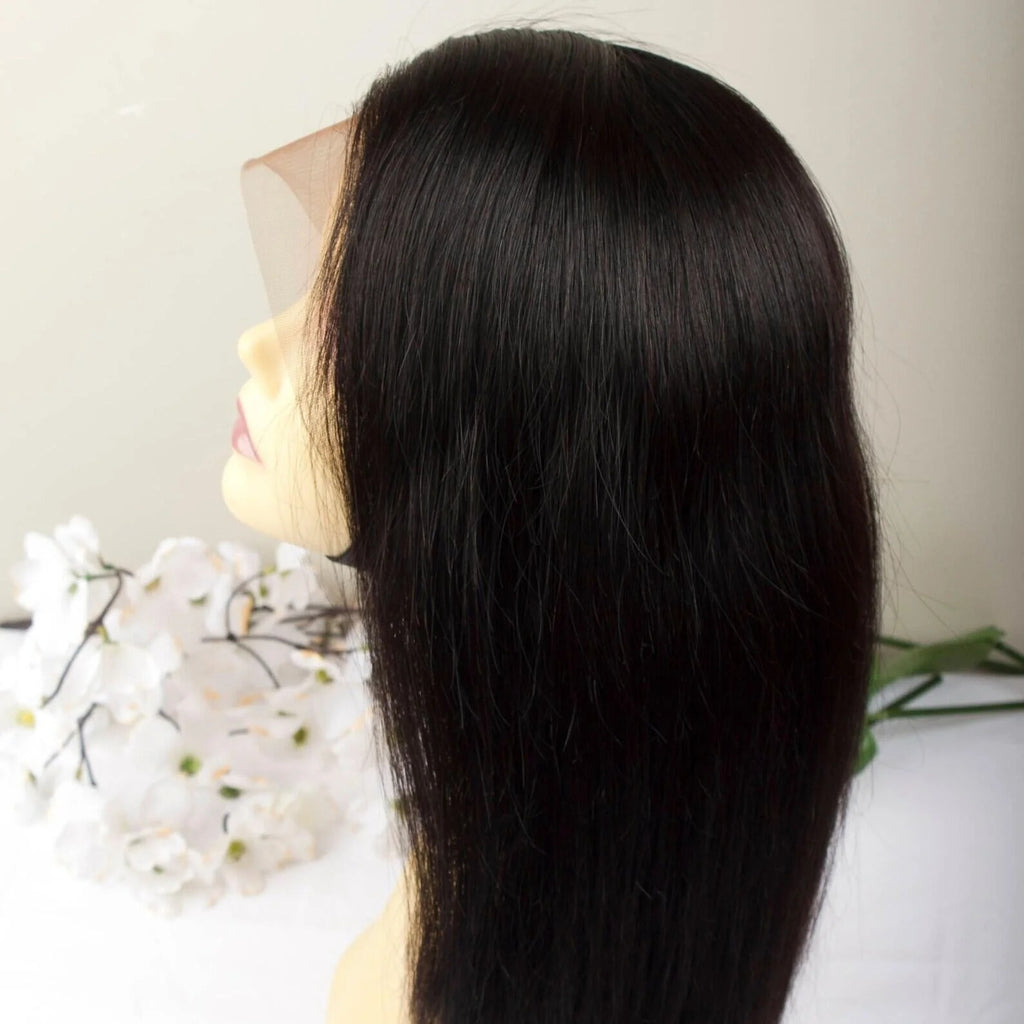 Glueless 26" Black Straight 13x4x1 Lace Front Synthetic Wig