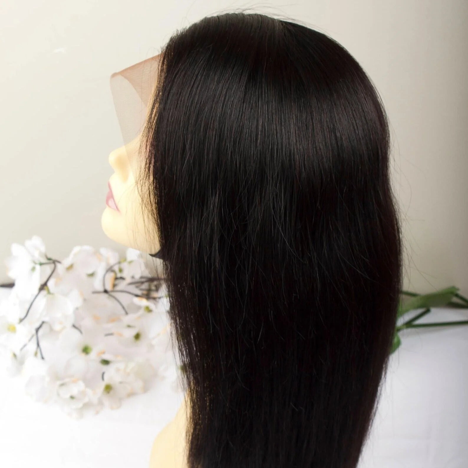 Glueless 26" Black Straight 13x4x1 Lace Front Synthetic Wig