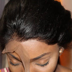 Glueless 26" Black Straight 13x4x1 Lace Front Synthetic Wig