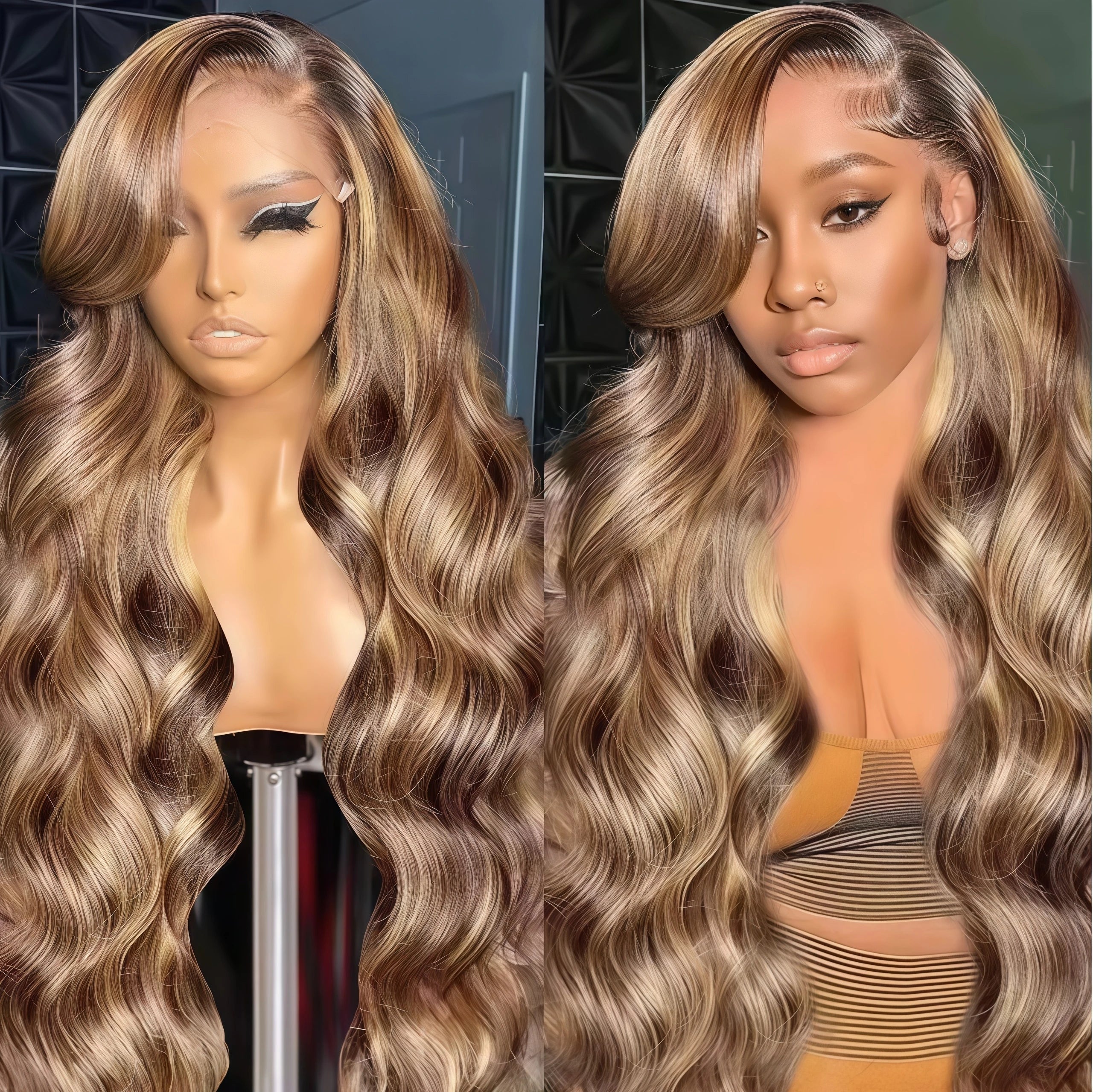 Glueless HD Lace Wig | Honey Blonde Ombre Body Wave