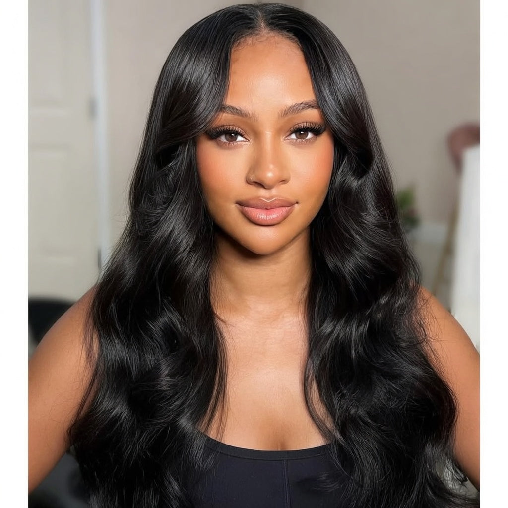 Glueless V Part Human Hair Wig | Body Wave No Leave Out