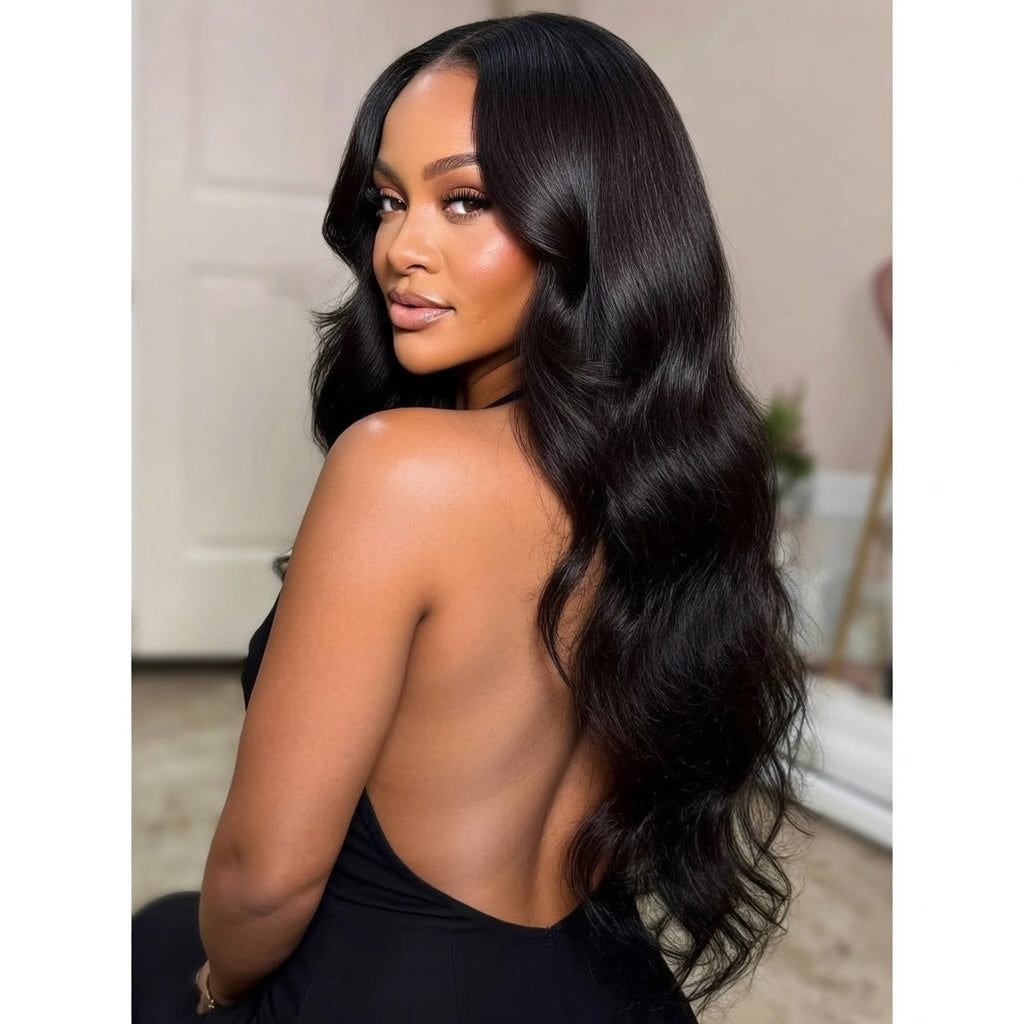 Glueless V Part Human Hair Wig | Body Wave No Leave Out