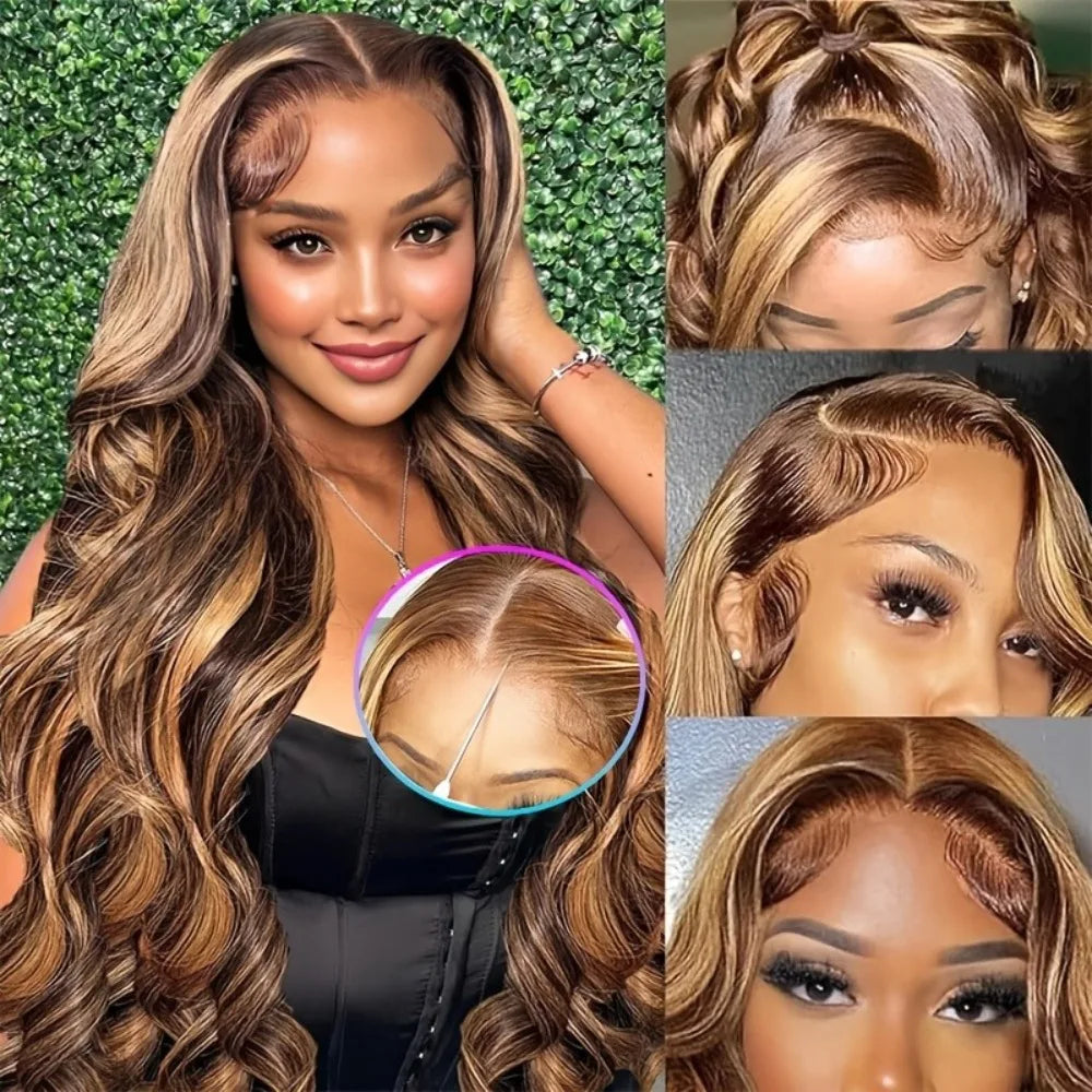 Honey Blonde Ombre Lace Front Wig Human Hair