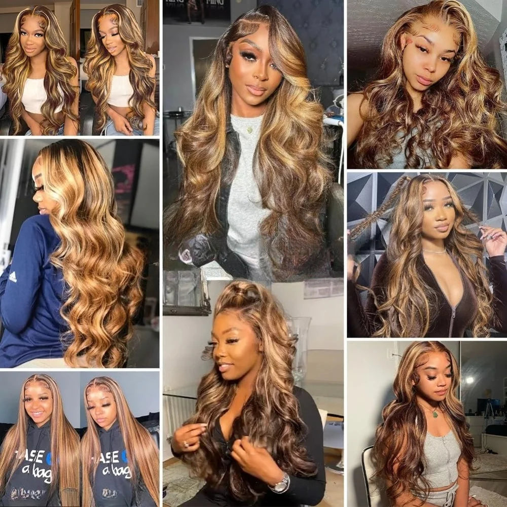 Honey Blonde Ombre Lace Front Wig Human Hair
