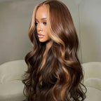 Honey Blonde Ombre Lace Wig | Free Part Body Wave