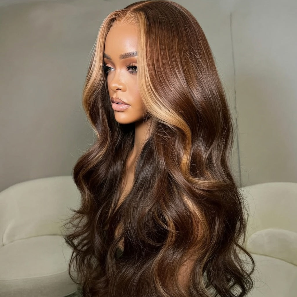 Honey Blonde Ombre Lace Wig | Free Part Body Wave