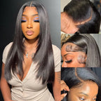 Layered Cut Synthetic Lace Front Wig | Natural Black Straight