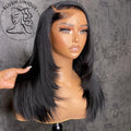 Layered Cut Synthetic Lace Front Wig | Natural Black Straight