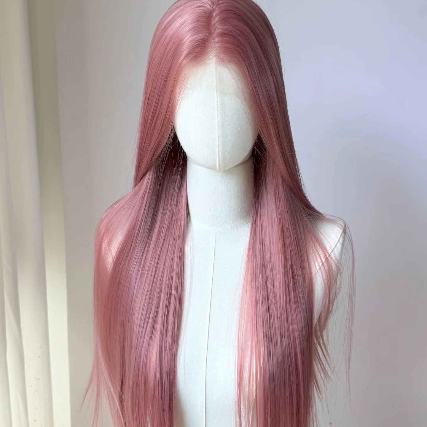 Light Pink 13x4 Lace Front Straight Cosplay Wig 26"