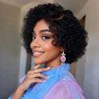 Short Pixie Deep Curly Bob T Part Lace Front Wig