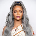 Gray Synthetic Lace Front Wig | Long Wavy Glueless Pre Plucked