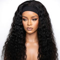 Water Wave Headband Wig Human Hair Curly Full Wig