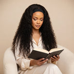 Water Wave Headband Wig Human Hair Curly Full Wig