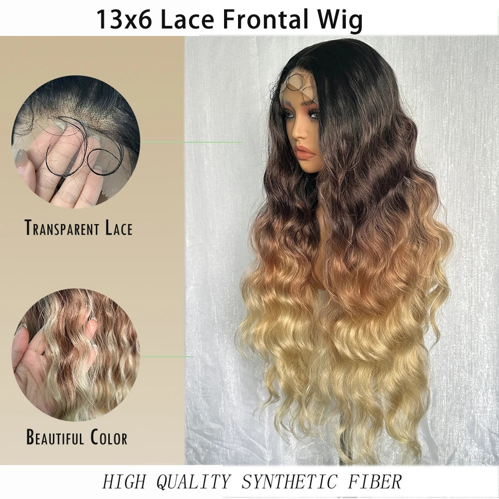 Ombre Body Wave 13x6 HD Lace Front Synthetic Wig
