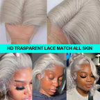 Silver Grey 13x6 HD Lace Body Wave Human Hair Cosplay Wig