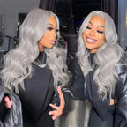 Silver Grey 13x6 HD Lace Body Wave Human Hair Cosplay Wig