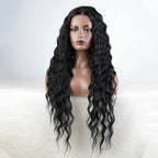 Ombre Black Blonde Wavy 30" Lace Front Synthetic Wig