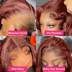 Premium Reddish Brown HD Lace Front Human Hair Wig