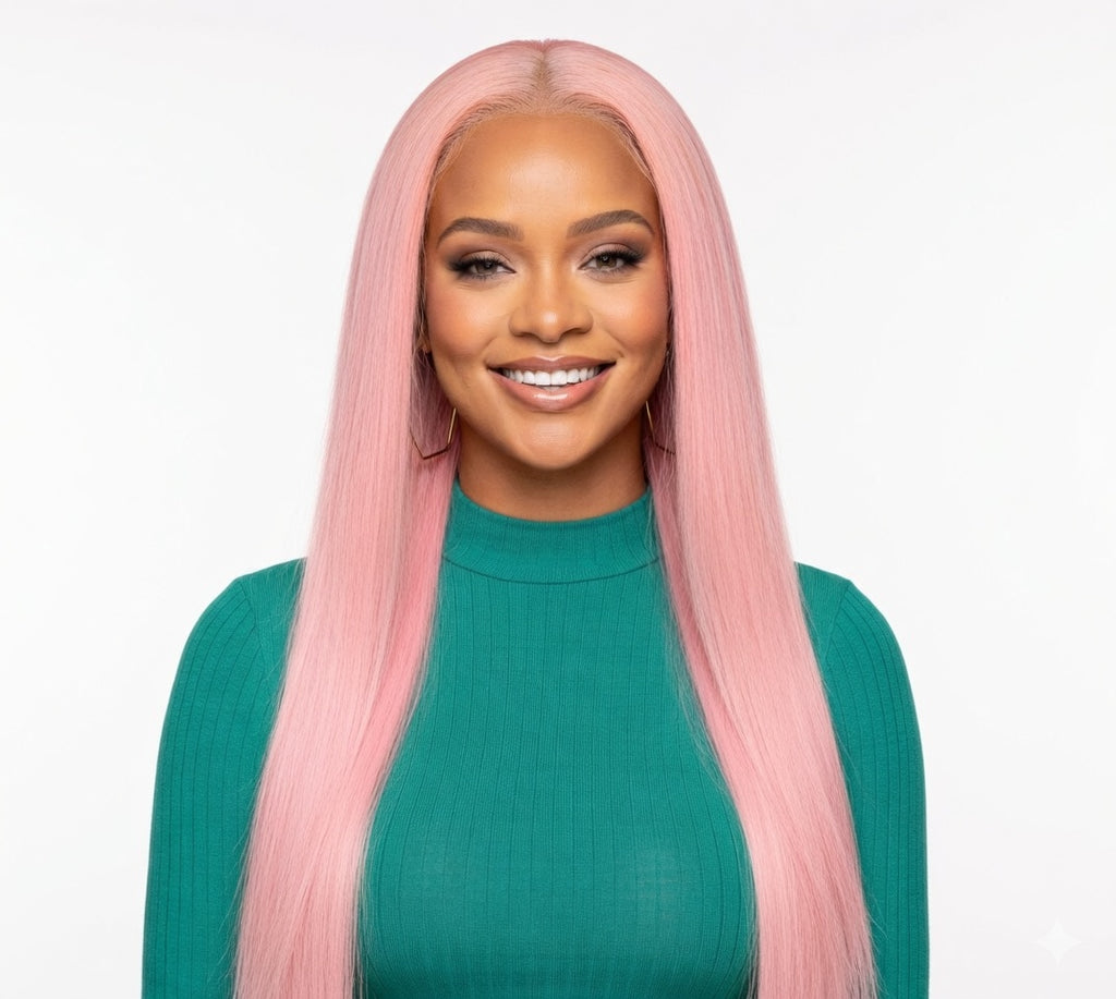 Light Pink 13x4 Lace Front Straight Cosplay Wig 26"