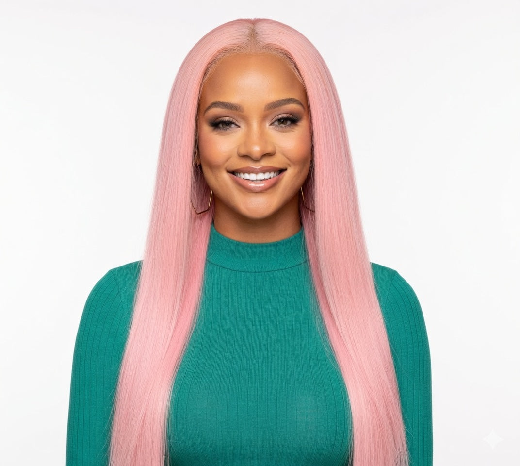 Light Pink 13x4 Lace Front Straight Cosplay Wig 26"