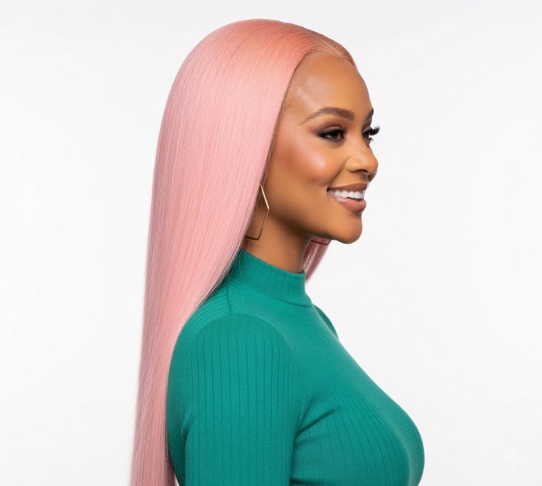 Light Pink 13x4 Lace Front Straight Cosplay Wig 26"